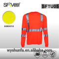 safety t-shirt long sleeve high visibility shirt reflective safety clothing hi vis workwear dry fit fabric